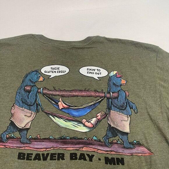 NWT The Duck Company Beaver Bay Green T-Shirt Size Large New - Picture 1 of 8